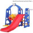 LAZY BUDDY 4 in 1 Kids Slide Swing Set HDPE Toddler Slide Play Climber Backyard Playground