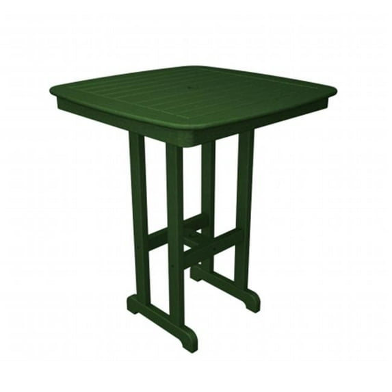 Poly Wood NCBT37GR Nautical 37 in. Bar Height Table - Green