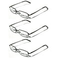 thumbnail image 2 of V.W.E. Readers 3 Pack of Thin Slim Rectangular Metal Aviator Reading Glasses with Spring hinge - High Power, 2 of 2