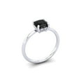 thumbnail image 2 of SuperJeweler 1 Carat Rose Cut Cushion Cut Black and White Diamond Ring In 14 Karat White Gold For Women, 2 of 6
