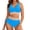 Blue, variant on Women High Waisted Bikini Sets Two Piece Swimsuit for Women Tummy Control Swimsuits Color Block Drawstring Bathing Suit