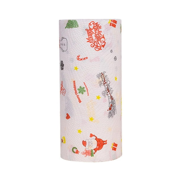 Pisexur Batería de cocina Papel absorbente de cocina con estampado navideño, papel absorbente de aceite, papel de toalla de cocina. para la cocina del hogar