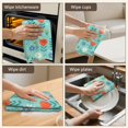 thumbnail image 5 of 2 Pcs Pioneer Flower Floral Print Pattern Kitchen Towels, Funny Microfiber Dish Towel Set, 18" X 26" Tea Towels, 5 of 6