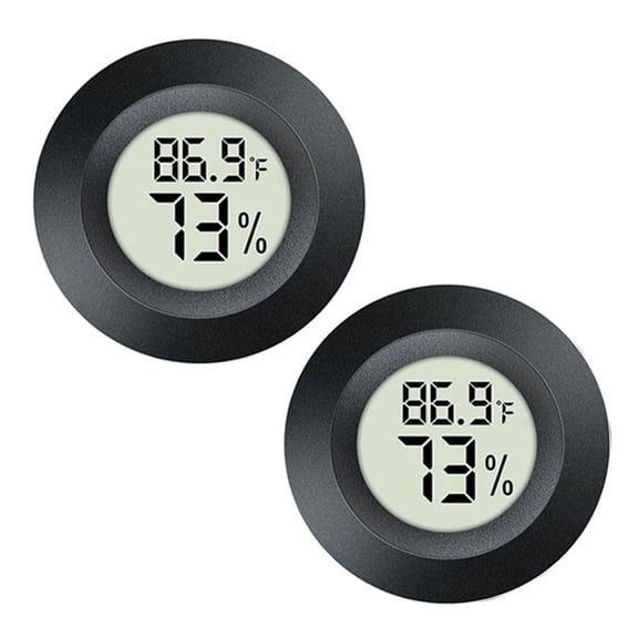 2 Pack Hygrometer Thermometer Digital Humidity Meter Indoor/Outdoor Humidity Monitor Reptile Thermo-Hygrometer for Greenhouse Humidors Terrarium Jars, Fahrenheit (℉) /Celsius(℃)