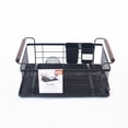 thumbnail image 4 of Better Homes & Gardens Dish Drying Rack with Utensil Holder, Metal and Acacia Wood, Well Suited to Dish Drying and Sink Organization, 4 of 11