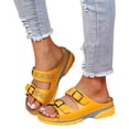 thumbnail image 3 of asddcavvf Women Summer Solid Color Buckle Strap Casual Open Toe Wedges Soft Bottom Breathable Slippe, 3 of 5