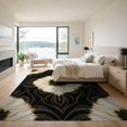 thumbnail image 3 of ODIKA 9'x12' Washable Area Rug Low Pile, Flatwoven, Rugblack Fluid Motion Sophisticated Smalltan Rugsgold Vases Yellow for Great Room, Indoor Concept, Large Living Room, 3 of 7