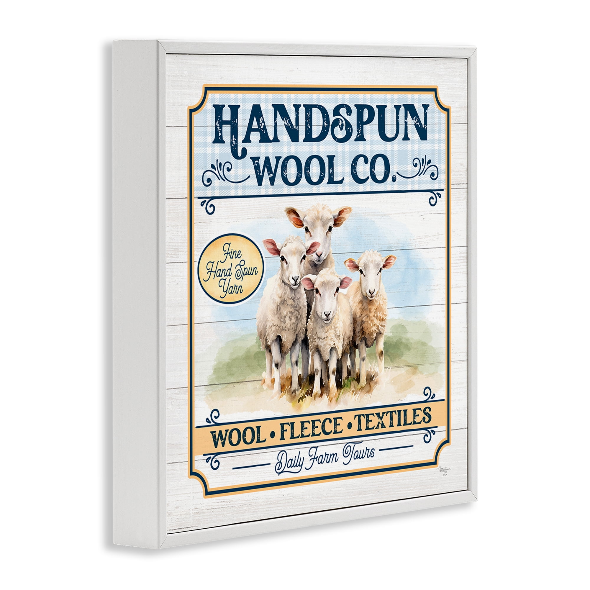 Stupell Industries Handspun Wool Sign Animals & Insects Painting White Framed Art Print Wall Art, 24 x 24