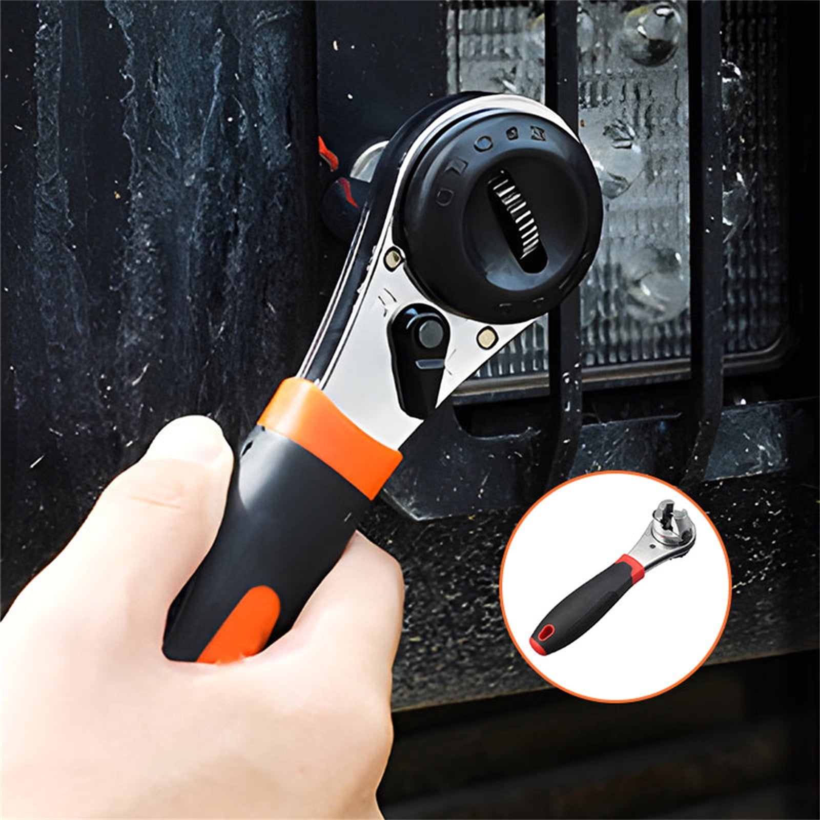 WJSXC Adjustable Wrench Heat Treated Adjustable Ratchet Wrench for 6-22mm Screw Rust Universal Adjustable Socket Wrench Ratcheting Wrench Set Black