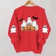 thumbnail image 2 of Jsaierl Halloween Sweatshirts for Women Cute Ghost Graphic Pullovers Fall Classic Round Neck Long Sleeve Sweater Tops Halloween Clothes, Sizes S-2XL, 2 of 5