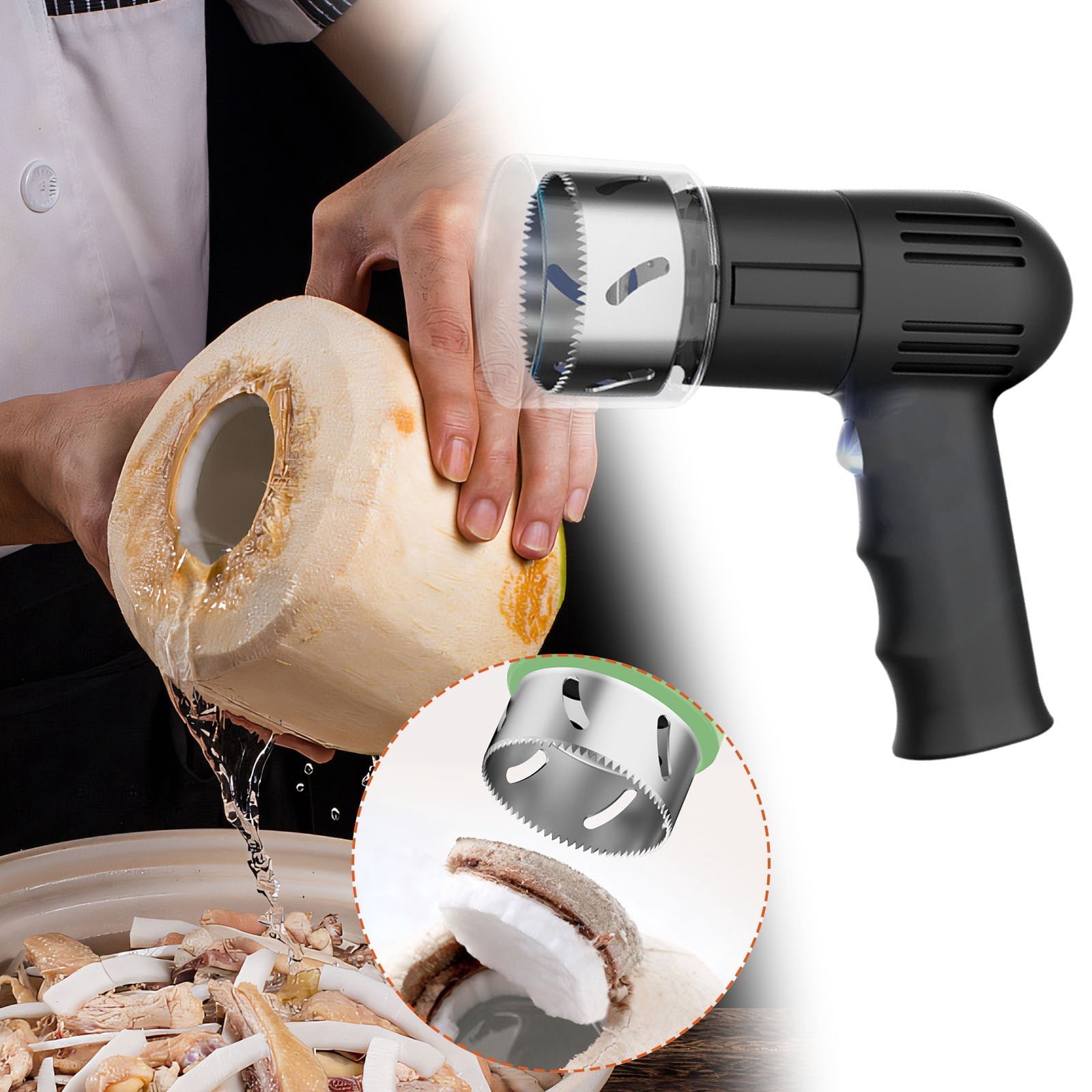 Coconut Opener,Coconut Bottle Opener,Water Opener Tool,Comfortable & Easy to Open,Stainless Steel Coconuts Remover,Ergonomic Design,Compact & Portable,Perfect for Outdoor Activities,Home Decor