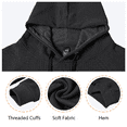 thumbnail image 4 of Xidunhg Mens Hoodies Pullover Long Sleeve Waffle Casual Sweatshirt with Pocket Black S, 4 of 5