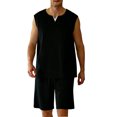 thumbnail image 4 of CHUMUD Shorts Sets for Men 2 Piece Outfits Cotton Tracksuits Summer Matching Set Sleeveless Tank Top Elastic Waist Shorts Set Casual Athletic (Avail for Big & Tall), 4 of 7