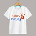 thumbnail image 4 of WEIYLL T-Shirts pour Filles Manches Courtes Col Rond Imprimé Lettre Été Confortables pour 7-8 Ans, 4 of 5