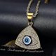 thumbnail image 2 of Fully 3D Blue Evil Eye Beads Fatima Hamsa Hand Egyptian Protection Pendant Stainless Steel Necklace, 24 Inch Chain Eye of Horus On Tree, 2 of 4