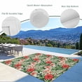 thumbnail image 3 of Tropical Botanical Outdoor Rug for Patio/Deck/Porch, Non-Slip Large Area Rug 4 x 6 Ft, Summer Red Pink Floral Botanical Indoor Outdoor Rugs Washable Area Rugs, Reversible Camping Rug Carpet Runner, 3 of 8