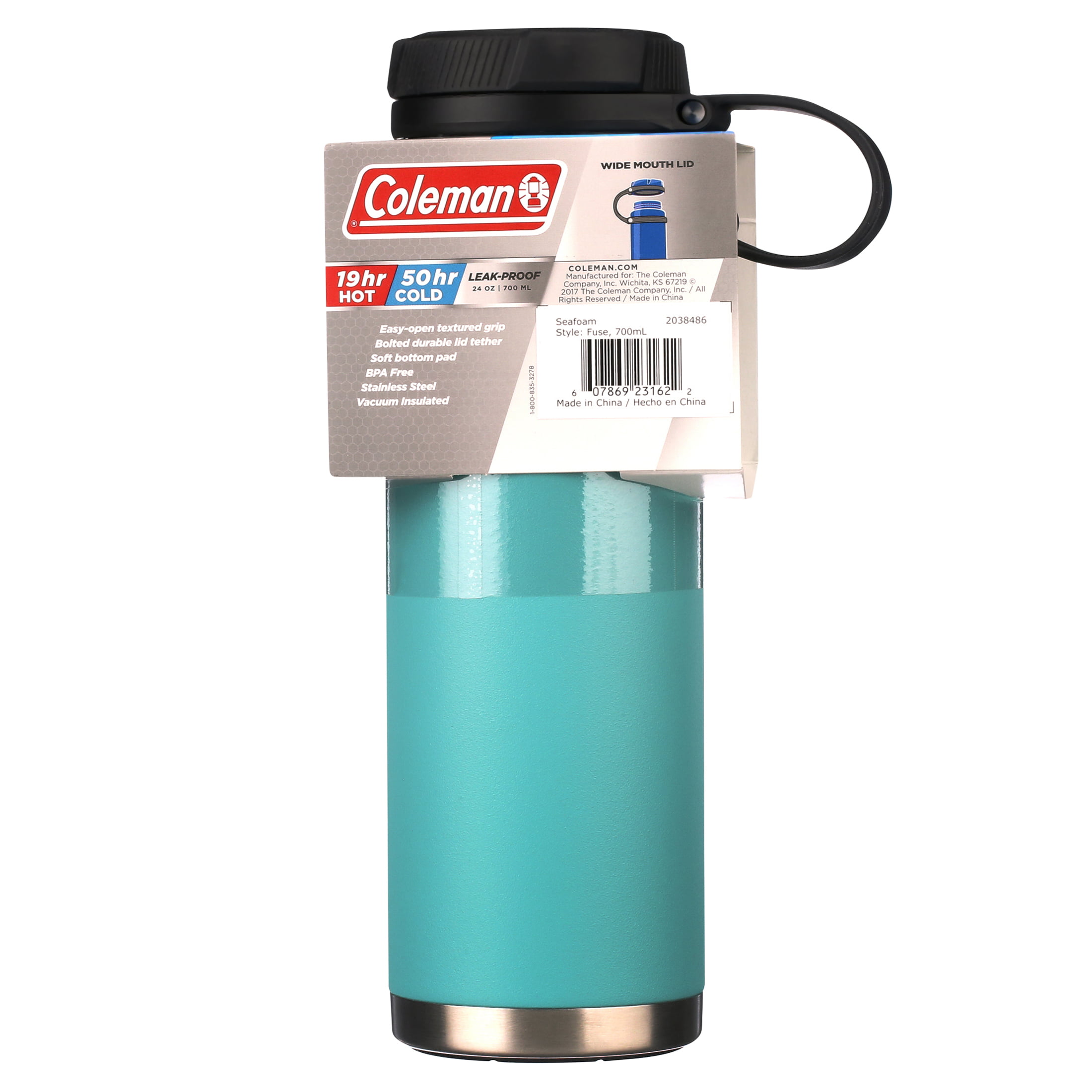  Coleman Connector™ 24 oz. Stainless Steel Wide Mouth Water  Bottle, Deep Ocean : Everything Else