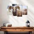 thumbnail image 2 of Elephant Stock Bighorn Sheep Wall Art - Horizontal Multi Panel Canvas - Living Room Wall Decor - Animal Multi Panel - Brown And White Decor - 24" x 14", 2 of 4