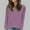 Purple, variant on HOMBOM Fitted Sweaters for Women Coffee V-Neck Long Sleeve Solid Casual Sweaters L