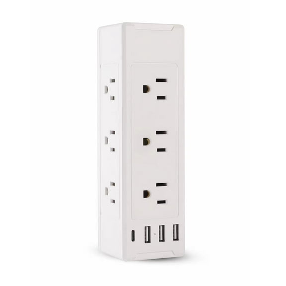 USB Wall Adapter Charger, 13 IN 1 multi Plug outlet Extender Surge Protector,9 Outlet Extender with 3 USB Charging Ports  1 UBS C PD Port 900J Power Strip Multi Plug Outlets,Wall Mount Power Strip
