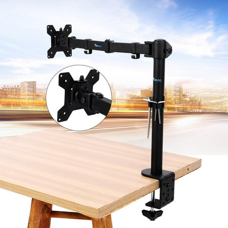 Adjustable Single Arm Monitor Stand Mount for  LCD LED Computer PC Displayded Fits Screens Up to 27