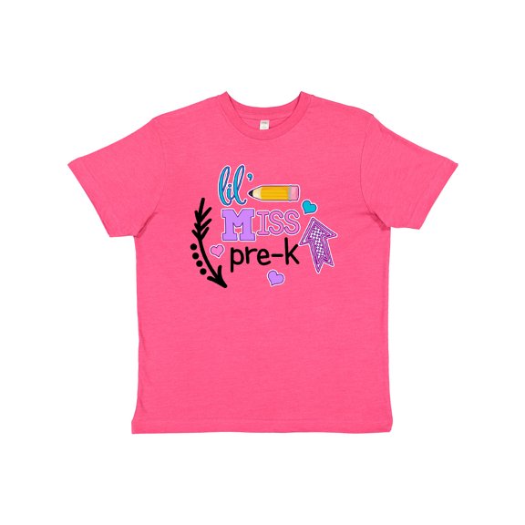 Inktastic Lil Miss Pre K with Arrows and Hearts Youth T-Shirt