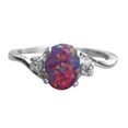 thumbnail image 2 of Inlaid Rhinestones Elegant Lady Ring Oval Cut Colorful Faux Gem Finger Ring Jewelry Accessory, 2 of 8
