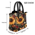thumbnail image 2 of Lsque Sunflower Floral Butterfly Pattern Leather Rivet Shoulder Bag – Elegant Genuine Leather & Microfiber PU Crossbody with Detachable Adjustable Strap, 2 of 5