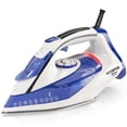 thumbnail image 1 of Plancha de vapor Utopia Home para ropa - Suela antiadherente - 1800 W con apagado automático de seguridad - Termostato ajustable, control de vapor variable, autolimpieza, cable de 2,4 m (blanco/azul), 1 of 5