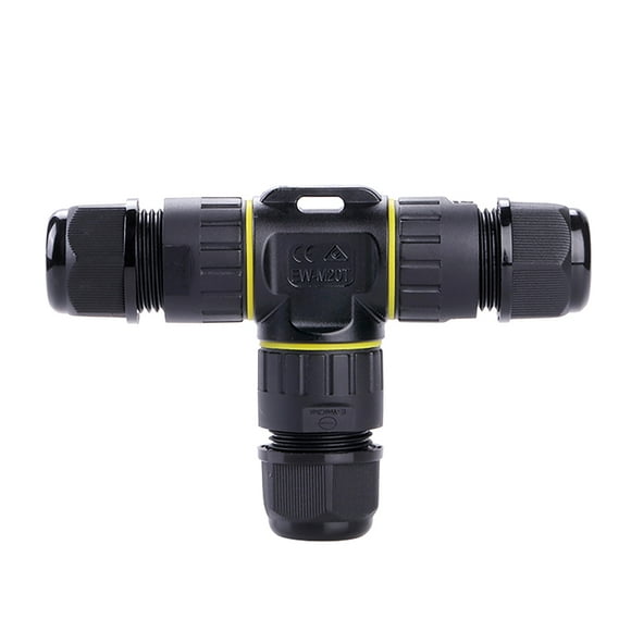 Mistaha IP68 Waterproof Junction Box T-shape Two Outlets Outdoor Electrical Cable Connector External Cord Boxes