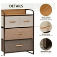 thumbnail image 6 of 4-Bin Dresser Storage Tower, Chest Drawers with Metal Frame - Bedroom Organizer, Multicoloured, 31" H, 6 of 9