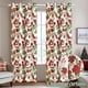 thumbnail image 4 of Cortinas navideñas estampadas | Cortinas opacas con ojales perforados | Decoración festiva para sala de estar en rojo y blanco | Panel bloqueador de luz de 135 x 213 cm, 4 of 5
