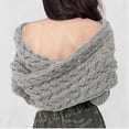 thumbnail image 5 of Women's Scarf with Sleeves,Knitted Cable Wrap,Knitted Cable Wrap, Multifunctional Knitted Double Sleeve Scarf for Women, Sweater Scarf with Sleeves,Light Gray, 5 of 7