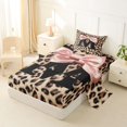 thumbnail image 2 of Erosebridal Chic Cheetah Printed Twin Sheet Sets For Kids,Black Letter M Monogrammed Bedding 3 Pieces, 2 of 6