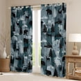 thumbnail image 2 of jejeloiu Wild Bear Deer Curtains Pack of 2 (42x84 Each),Jungle Animal Curtains Blackout,Teal Gray Graffiti Bedroom Curtains For Boys Teens,Breathable Home Decor, 2 of 6