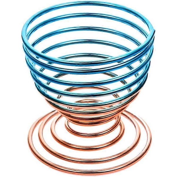Cosmetic Puff Rack,Makeup Storage Makeup Tool Display Metal Sponge Egg Box Gradient Color Powder Drying Blender Holder(Blue&Gold)