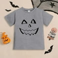 thumbnail image 2 of YAYUBA Halloween Shirt for Toddler Boy Girl Pumpkin Ghost Face Crewneck Short Sleeve Tshirt for Kid Halloween Clothes Top for 4-5 Years, 2 of 2