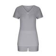 thumbnail image 3 of Womens Pajama Sets Shorts Summer Short Sleeve Soft Pj Set Ladies Pajamas 2 Piece Lounge Sleepwear with Pockets, 3 of 5