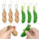 thumbnail image 2 of 2x Juguetes de frijol exprimidor de 6 piezas, llavero de Edamame de maní, cadena de de estrés de frijol de extrusión, juguetes Hugo llavero de maní, 2 of 9