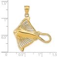 thumbnail image 4 of Auriga 14K Yellow Gold Polished and Cut-Out Textured Accent Stingray Charm (L-34 mm, W-29.1 mm), 4 of 6