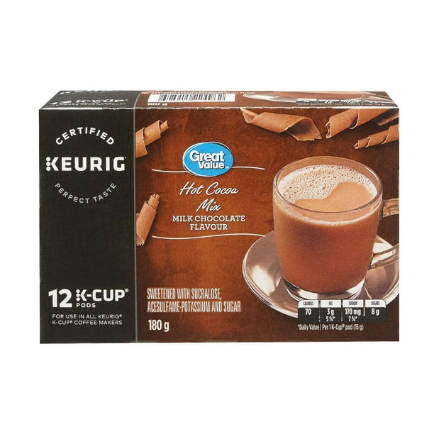 Great Value Hot Cocoa Mix Milk Chocolate Flavour, 12 Pods Walmart.ca