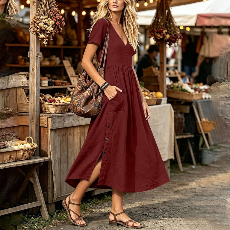 casual flare dress for women Women's Summer Dress Flare Sleeve Dress Floral Print Casual Flowy Midi Dress plus Size Dresses Long Sleeve Maxi Dresses Women Summer Summer Dress for Women Short Juniors Casual Dresses Fall Dresses -