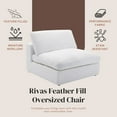 thumbnail image 2 of Roundhill Furniture Rivas Contemporary Feather Fill Oversized Armless Chair, White, 2 of 5