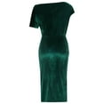 thumbnail image 6 of Meichang Womens Velvet Dress formal Prom One Shoulder Vintage Slit Bodycon Midi Dress Elegant Cocktail Wedding Party Evening Pencil Dress, 6 of 6