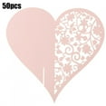 thumbnail image 3 of 50pcs Heart Shape Wedding Hollow Name Place Cards For Wine Glass Table Decoration(Pink), 3 of 8