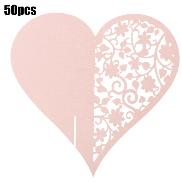 Leylor Cartes de Lieu de nom de Mariage -50 Pcs en Forme de Cœur