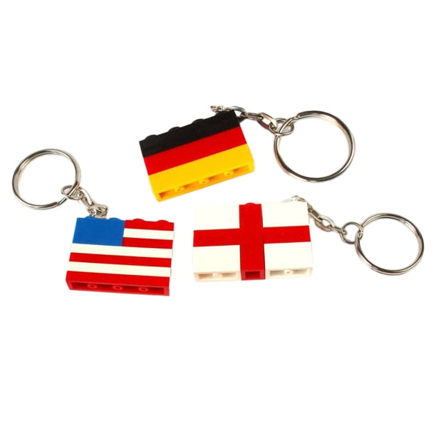 Bolsa en miniatura con colgante de 3 piezas, llavero con bandera nacional, con llavero