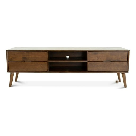 Pemberly Row Mid-Century Modern TV Stand in Brown (for TVs up to 65")