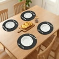 thumbnail image 3 of Placemats Set of 6 Leather Round Placemats for Kitchen Dining Table Decor Table Placemats Wipeable Table Mat Black 13*13inch, 3 of 6