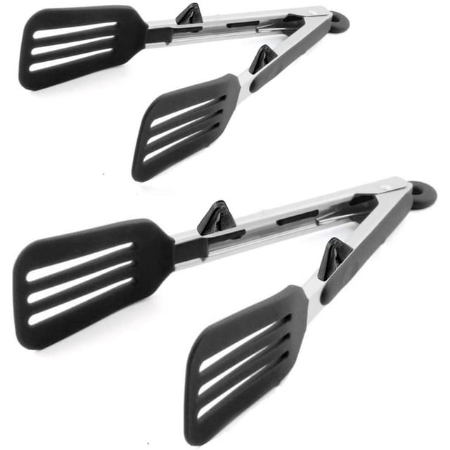 Clip de silicona para alimentos de acero inoxidable 2pcs - Negro 12 pulgadas Fokelyi ZJWJ438